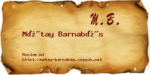 Mátay Barnabás névjegykártya